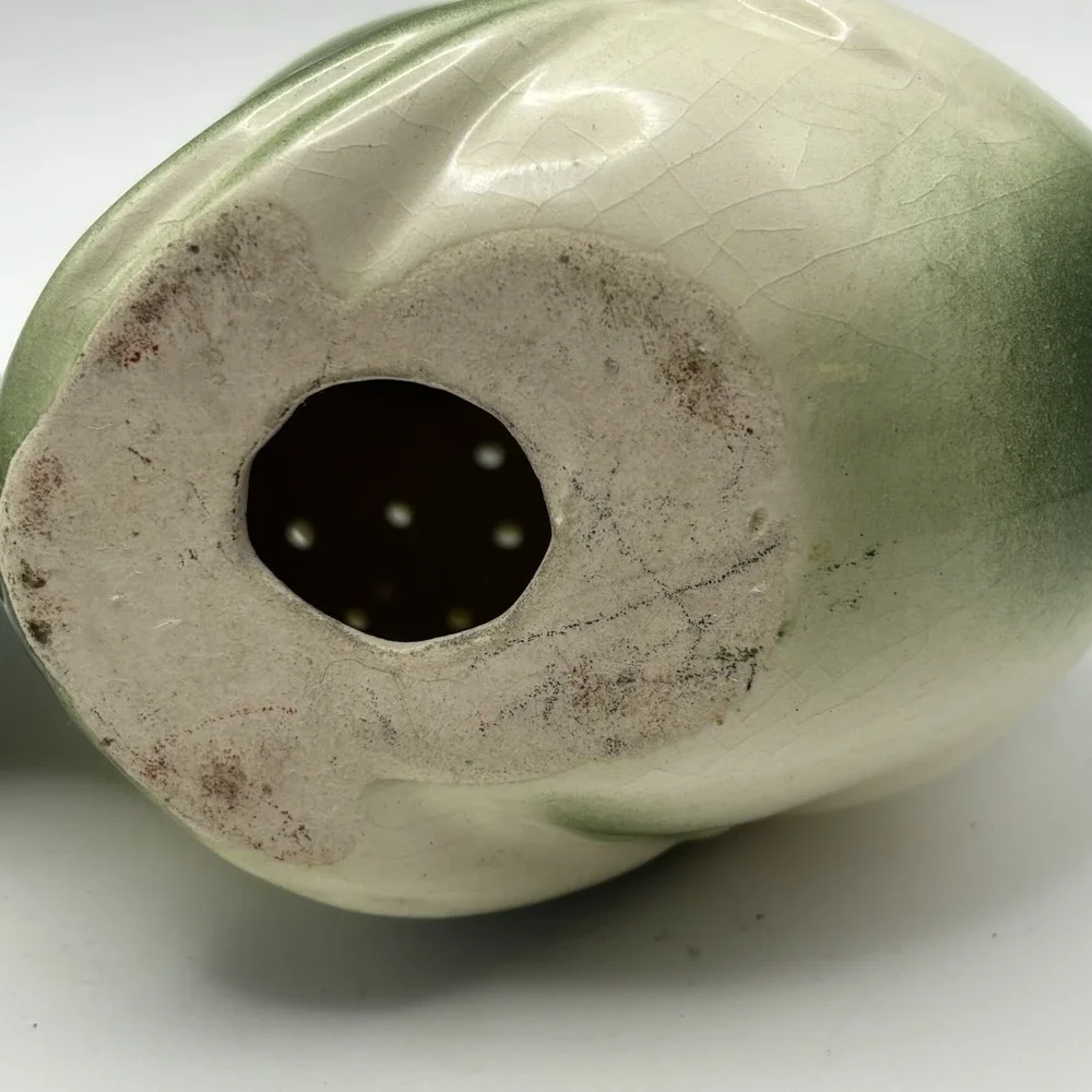 Vtg MCM Ceramic Anthropomorphic Green Yellow Fish Appetizers‎ Toothpick Holder